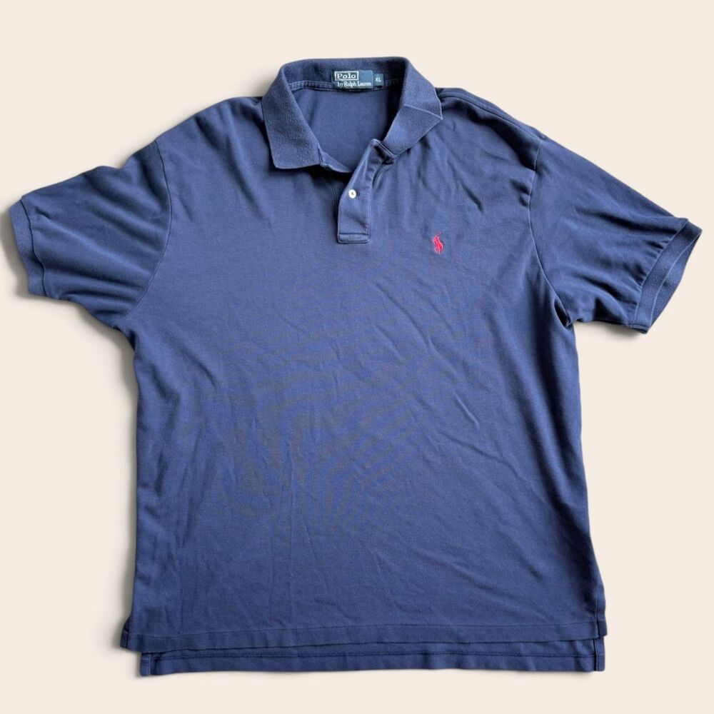 Polo Ralph Lauren Polo Shirt XL Navy Pink Pony Short Sleeve Preppy Ivy League